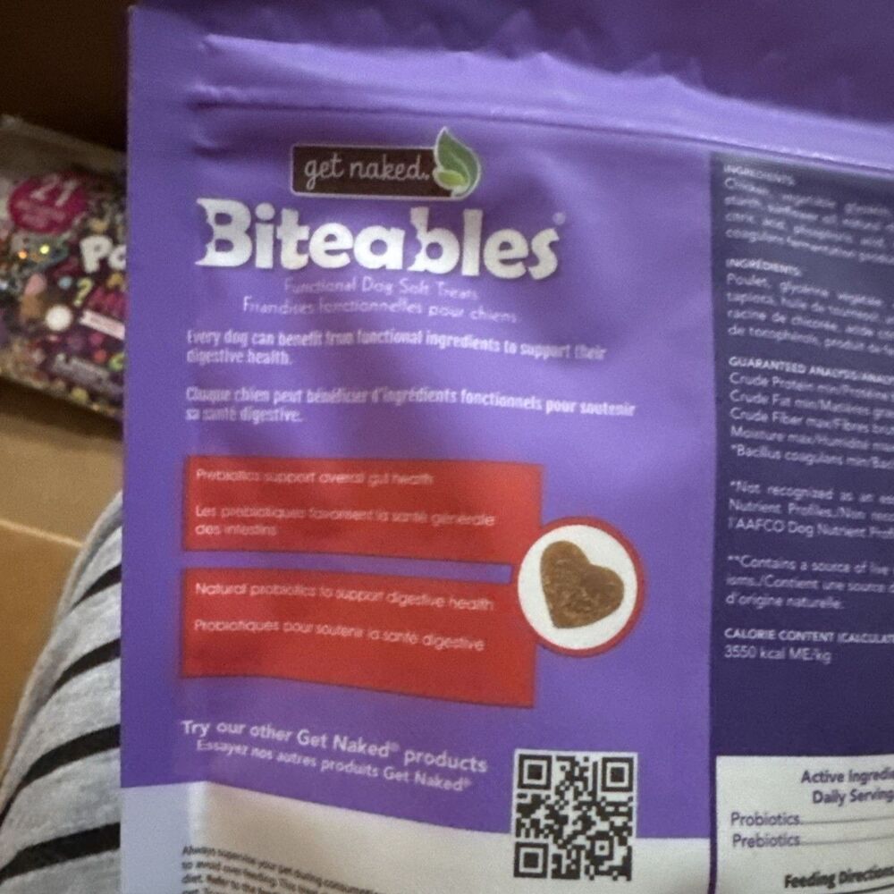 Biteables Dog Soft Treats Get Naked 6 Oz Lot Of 2 New Exp 5/2027 - Picture 4 of 8